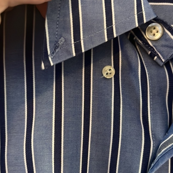 Club Room easy traveler iron free blue on blue striped long sleeve, size large - Picture 1 of 8